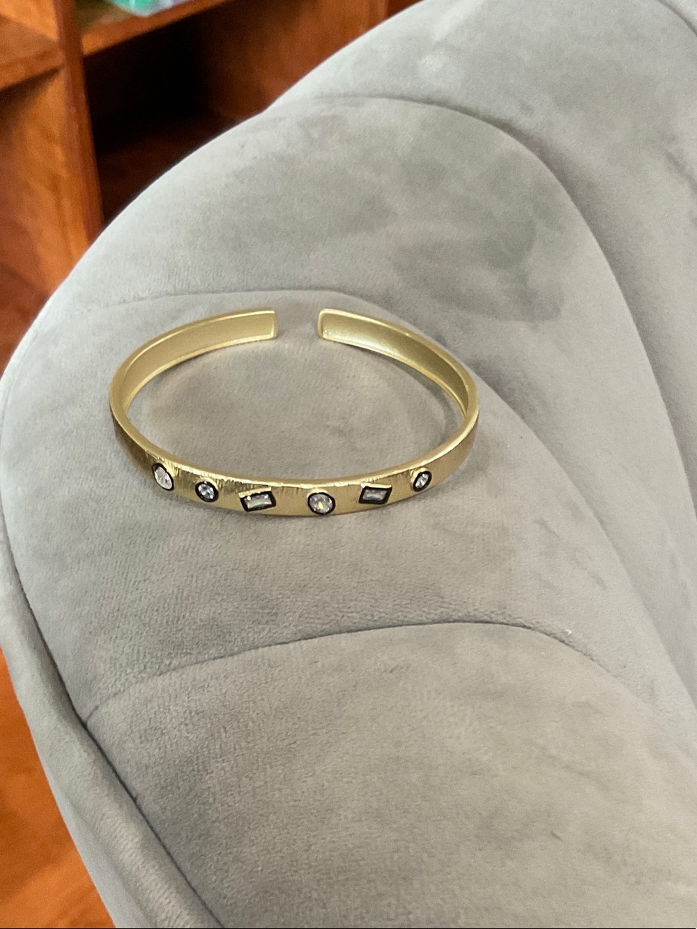 Gold Crystal Accent Cuff Bracelet - Women Jewelry